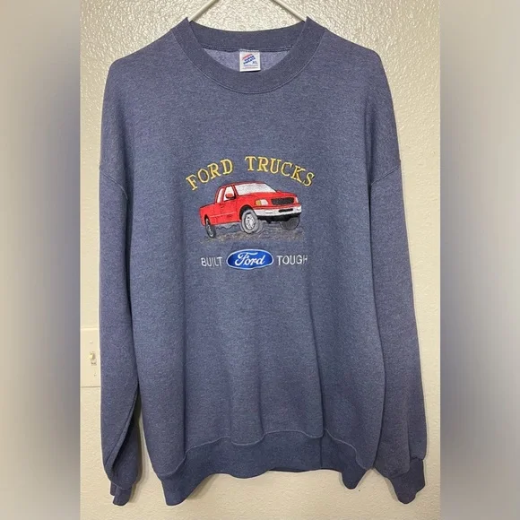 Vintage Ford Trucks Built Tough Crewneck Sweater XL USA - Picture 1 of 5
